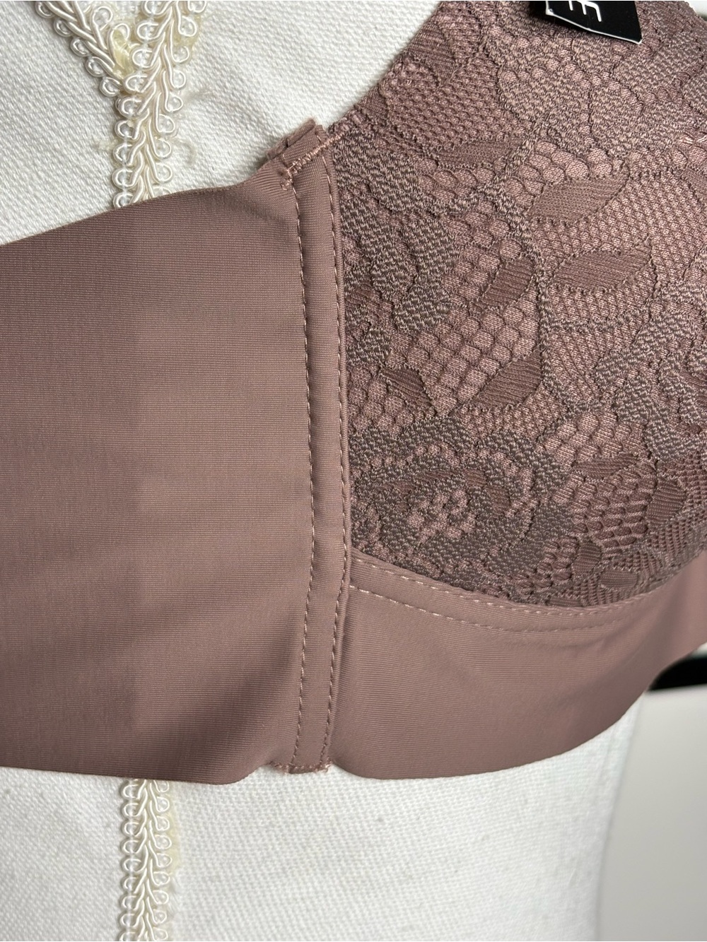 Catherine Malandrino Wireless Bra Brown Floral Lace Adjustable 38C NWT - Picture 5 of 11